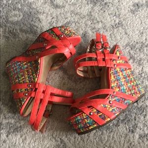 Yoki Multi-Colored Wedge Heels